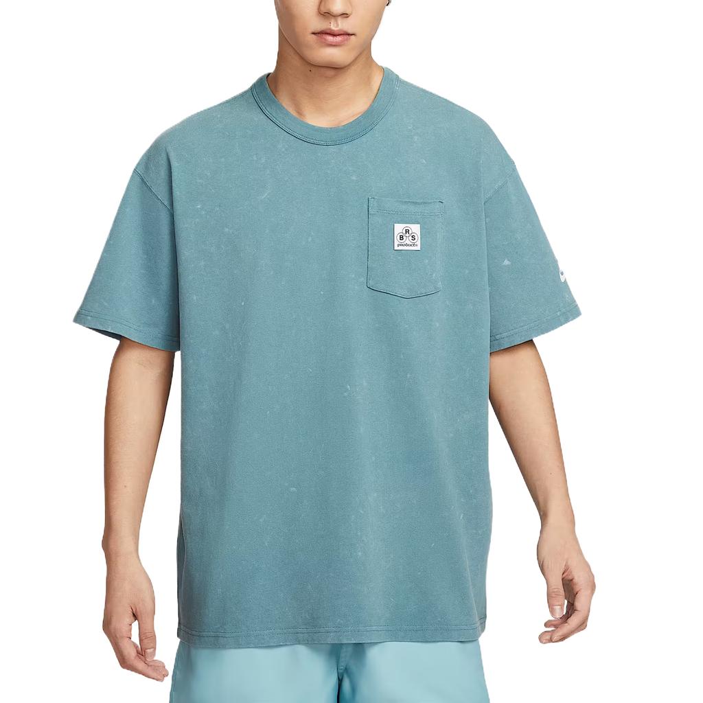 Nike Sportswear Simple Stylish Comfortable Solid Color Letter Short Sleeve T-Shirt Men Tops Smoke-Blue IF0621094