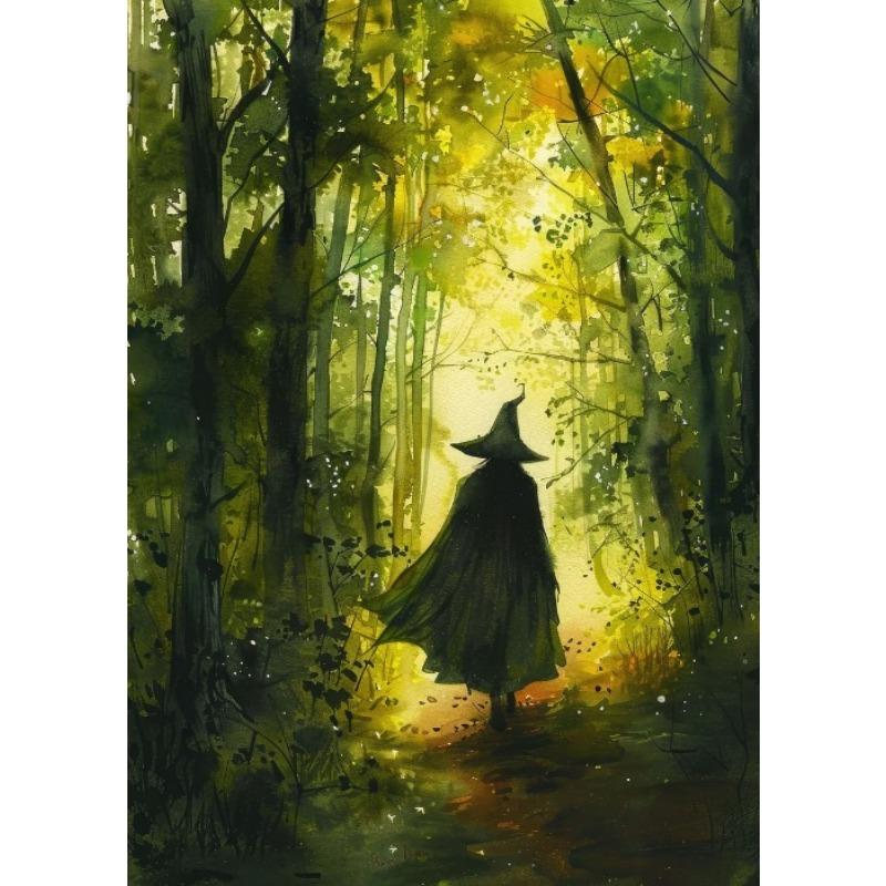 

Эфирная Зеленая Ведьма Эфирный Лунный Мотылек Мистический Лес Ведьмы Луна Постер Холст Живопись Настенные Картины Домашний Декор Гостиной 21cm×30cm NoFrame