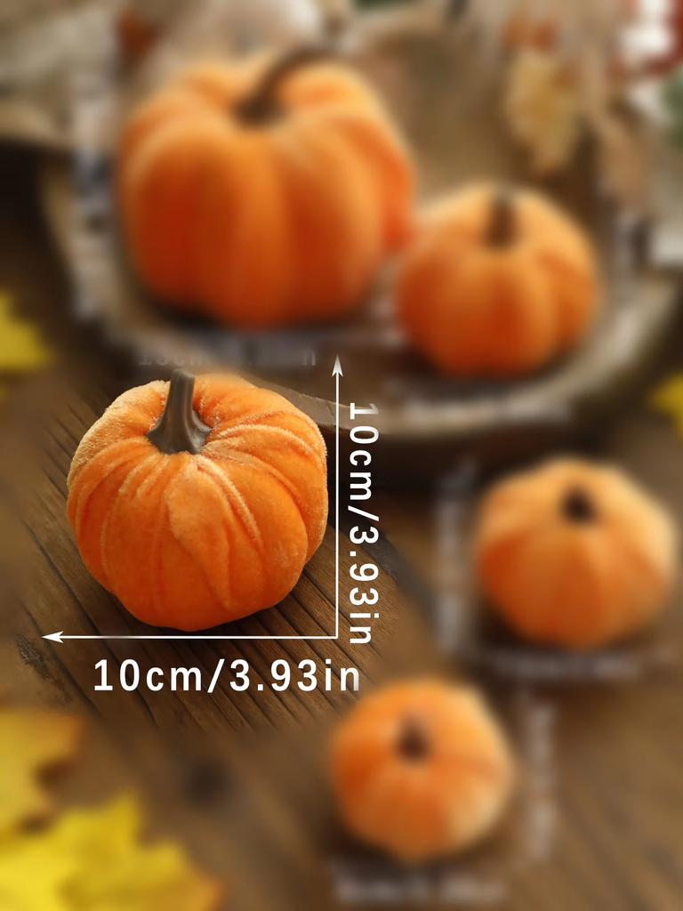 1pc Velvet Artificial Pumpkins Decoration red Pumpkin Decor for Fall Halloween Thanksgiving Autumn Harvest and Home Decorations