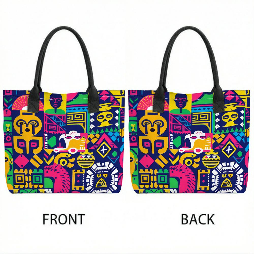 Bohemian Tribal Print Tote Bag Large Capacity Shoulder Bag for Daily Use