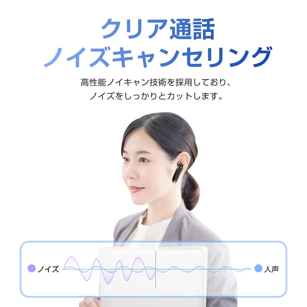 Bluetooth 5.3 Wireless Headset, Single Earbud, Over-the-Ear Style, Single Earbud for Left or Right Ear, Built-in Microphone, ENC Noise Cancelling, 33