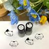 Cat Pattern Stamp with Black Cat Illustrations Seal Compact Creative Portable Stamp for Journals Cards Planners