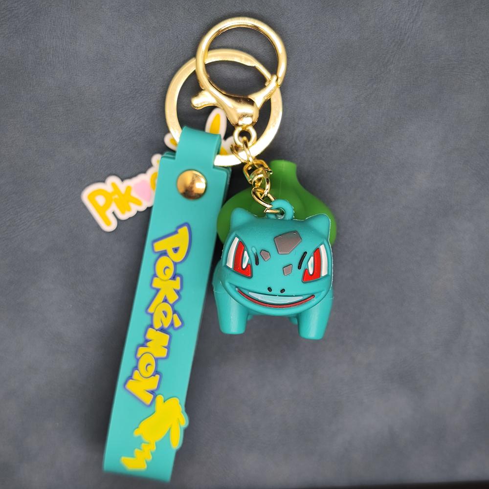 Anime New Pokemon Pikachu Psyduck Gengar Keychain Fashion Jewelry Resin Action Figures PVC Key Ring Bag Pendant
