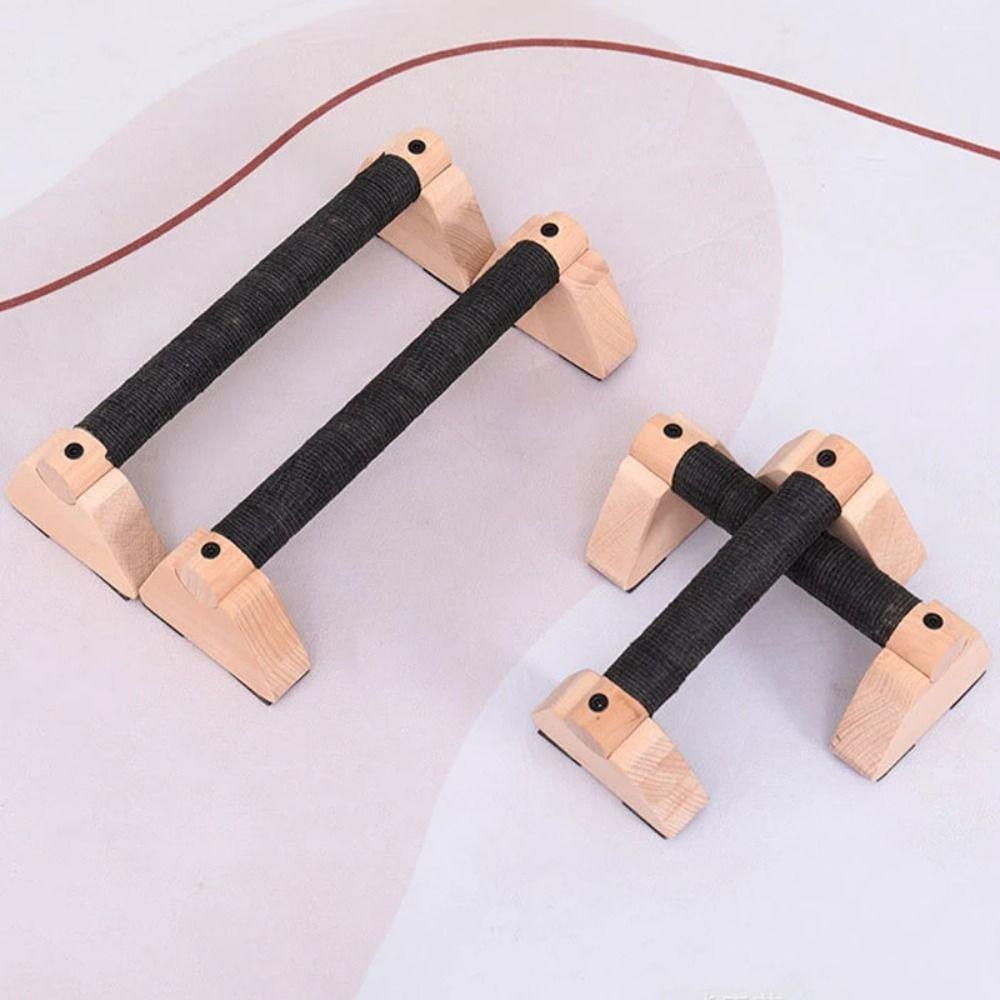 1 Pair Street Fitness Push-up Rack Solid Wood Home Exercise Equipment Push Up Bar  Chest Training