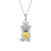 High-End European & American Micro-Inlaid Cute Bear Pendant Necklace for Women – Trendy Clavicle Chain Accessory