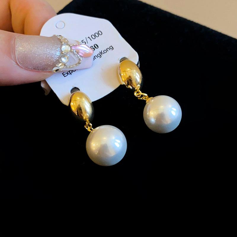 Korean Fashion S925 Sterling Silver Pearl Drop Earrings - New 2024 Versatile High-End Style for Women