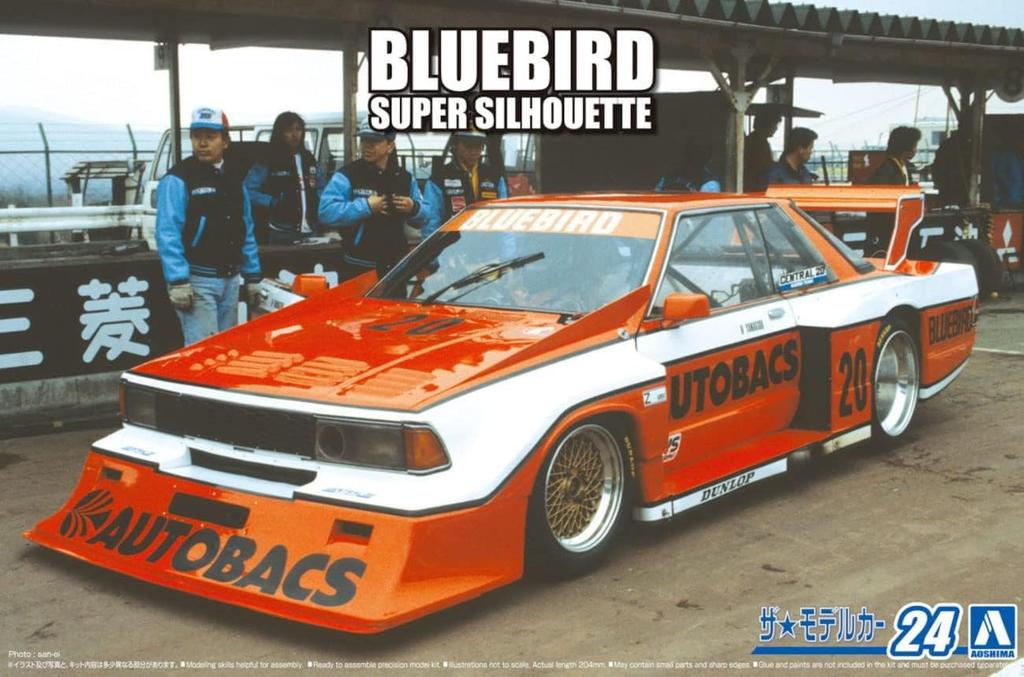 Aoshima Bunka Kyozai The Model Car 24 Nissan KY910 Bluebird Super Silhouette Plastic Plastic Model (AOSHIMA) No. 1/24 '83 Pre-Colored