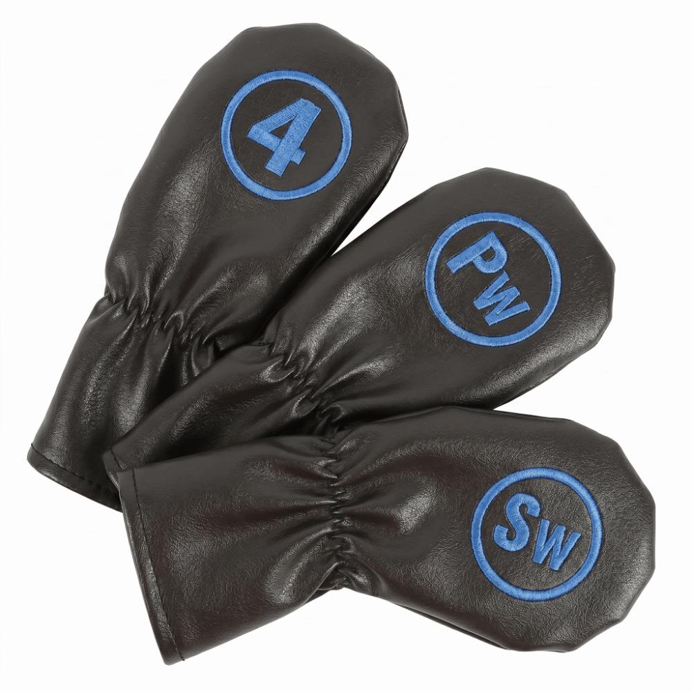 

9pcs Soft Plush Lining Golf Club Headcovers Plush Lining Golf Iron Covers Golf Accessories чёрный