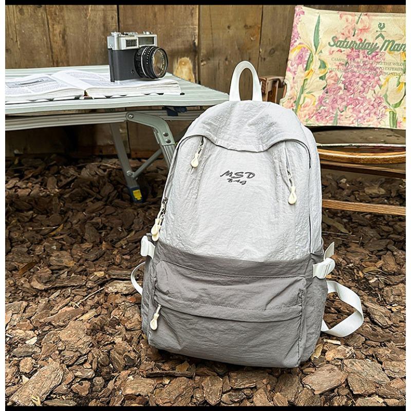 Female Solid Color Light High School Students' New Simple Backpack Ins Mori Girl Treasure Backpack