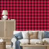 Red Checkered Wallpaper, Pink and Burgundy for Living Room and Bedroom, 50x1000