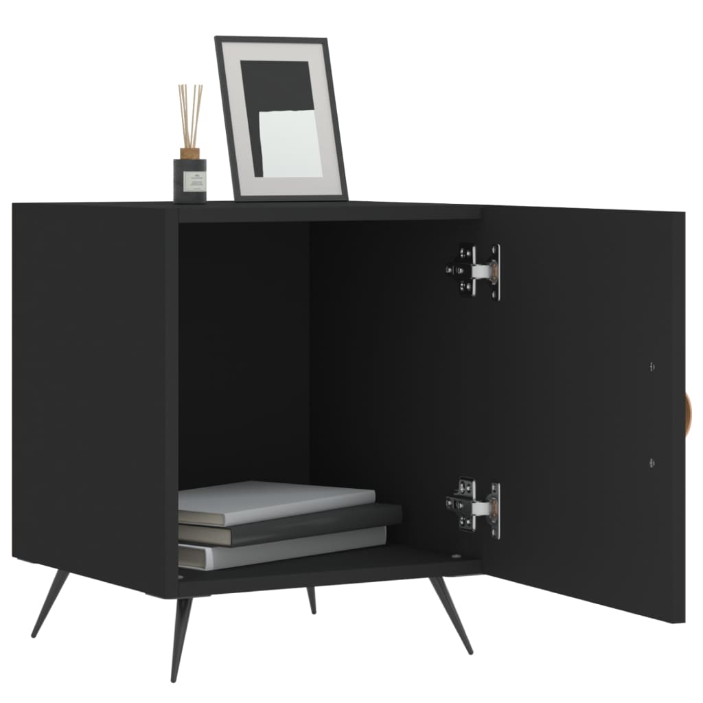 Nightstands 2 Pcs Black 40 X 40 X 50 Cm Engineered Wood
