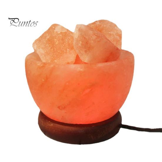 Night Light Romantic Glare Free Interesting Color Salt Lamp Changing Natural with Wooden Base Crystal
