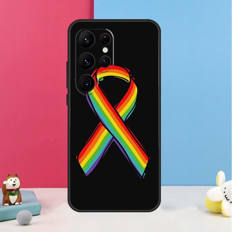 Heart Rainbow Gay Pride LGBT Case For Samsung Galaxy S24 S23 S22 Ultra S20 FE S21 FE Note 10 20 S8 S9 S10 Plus Coque
