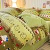 Winter Milk Fleece Bedding Set Coral Thick Sheet Duvet Cover Student Dorm