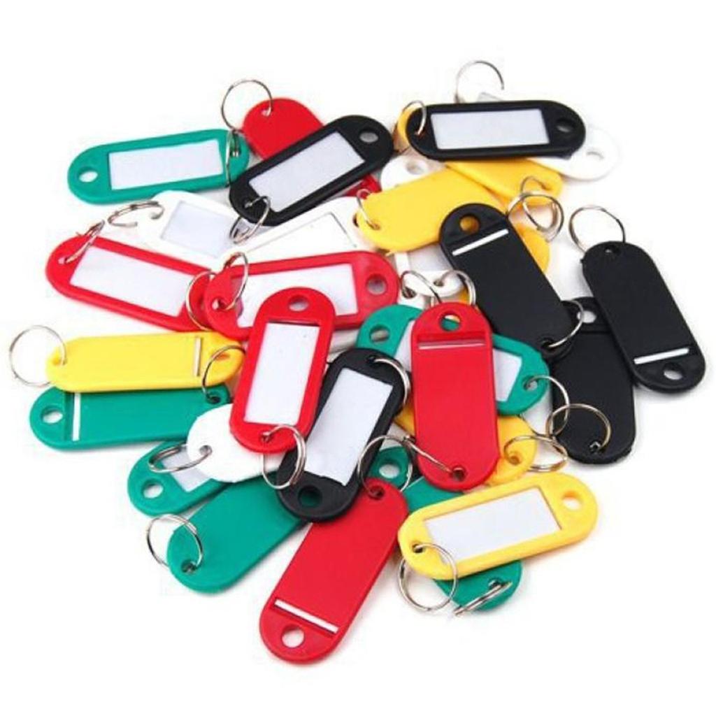 0Pieces Plastic Key Tags Assorted Key Rings ID Tags Name Card Label