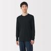MUJI Warm Cotton Crew Neck Long Sleeve Size S Men's T-Shirt, Black, (FA1APA5A)