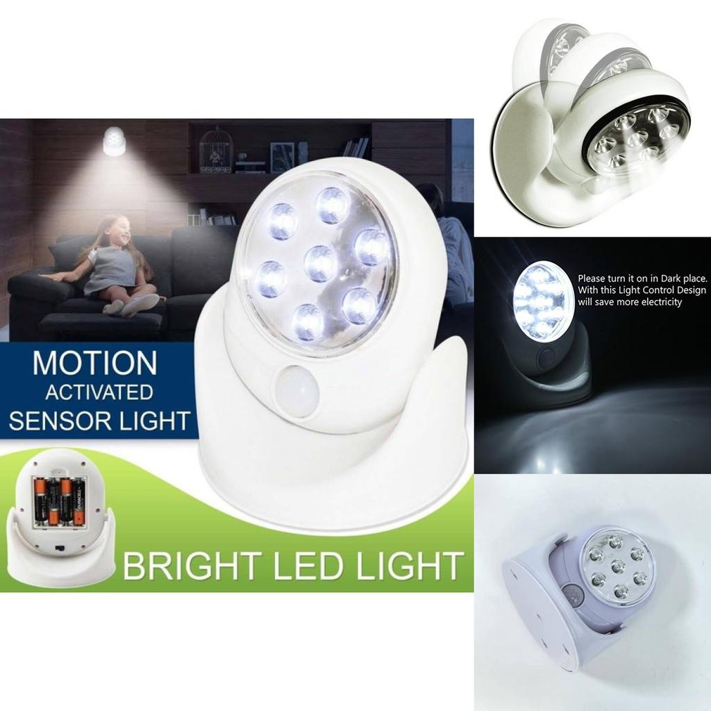 Human Body Sensor Night Light With 360 Degree Rotation For Hallway And Home Use