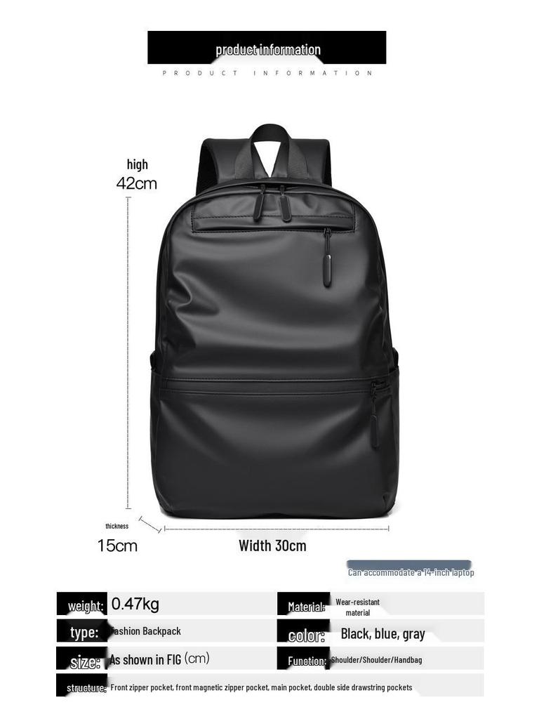 Rucsac ușor impermeabil din piele pentru bărbați de 15 inch - Tendință de modă de mare capacitate pentru afaceri