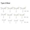 12PCS Gold Silver Rosegold Home Decoration Gardening Ornament Metal Texture Hollow Dragonflies 3D Dragonfly Stickers Wall Decals