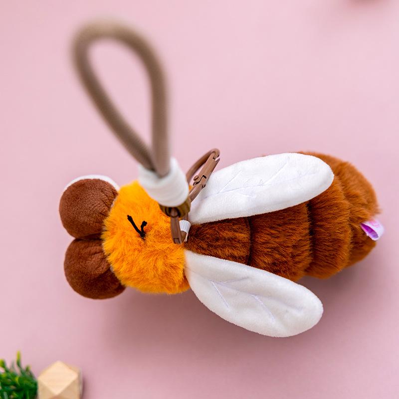 Simulation Insect Plush Toy Mosquito Pendant Soft Plushie Figured Animal with Keychain for Kids Room Decor