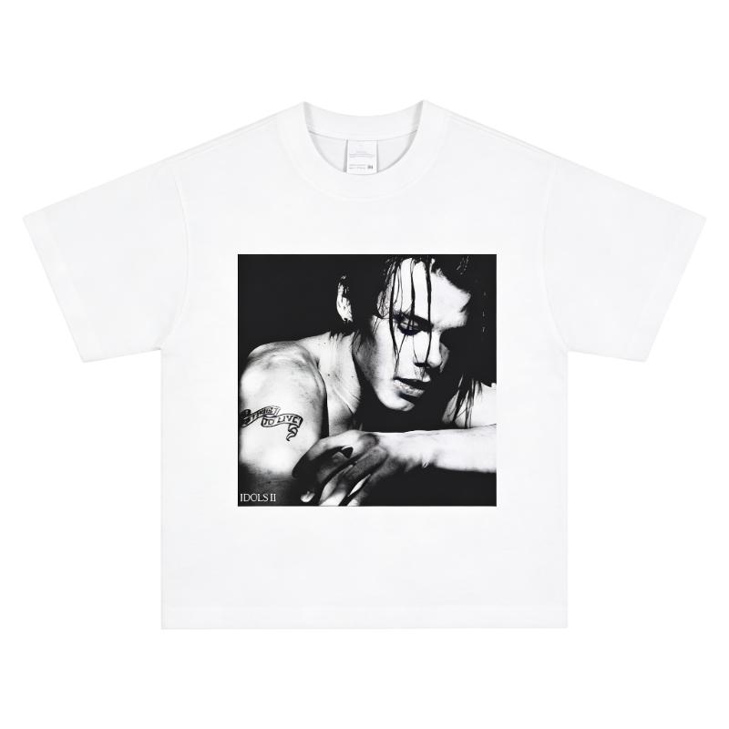 

Harry Styles TShirt Moody Vintage Pop Graphic Print Crew Neck Pure Cotton Casual Streetwear Fashion Tops For Men Women 4XL