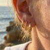 3 Pcs Gold Plated Hoop Set Earrings Zirconia Huggies Chunky Oval Stackable Women Hypoallergenic Helix Multiple Piercings