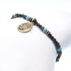 Maria medallion charm turquoise and black spinel pendant bracelet for men [Ishiki] [148nab]