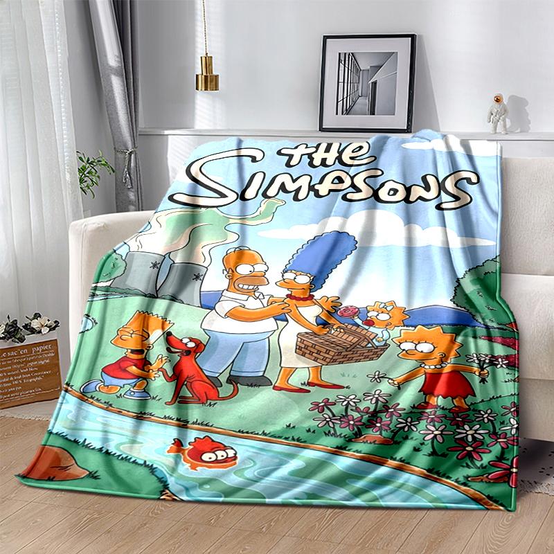 1Pc Simpsons Family Adventure Blanket Soft And Comfortable Casual Warm Camping Travel Christmas Halloween Gift M921673
