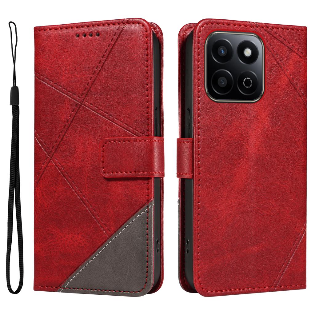 For Honor Play 60 Plus 5G/Play 9T/X7c 4G/200 Smart 5G Leather Case Geometric Line Wallet Phone Cover