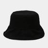 Female Warm Hats Solid Color Streetwear Warmer Folding Big Wide Visor Flat Hats New Plus Plush Corduroy Bucket Hats Accessories