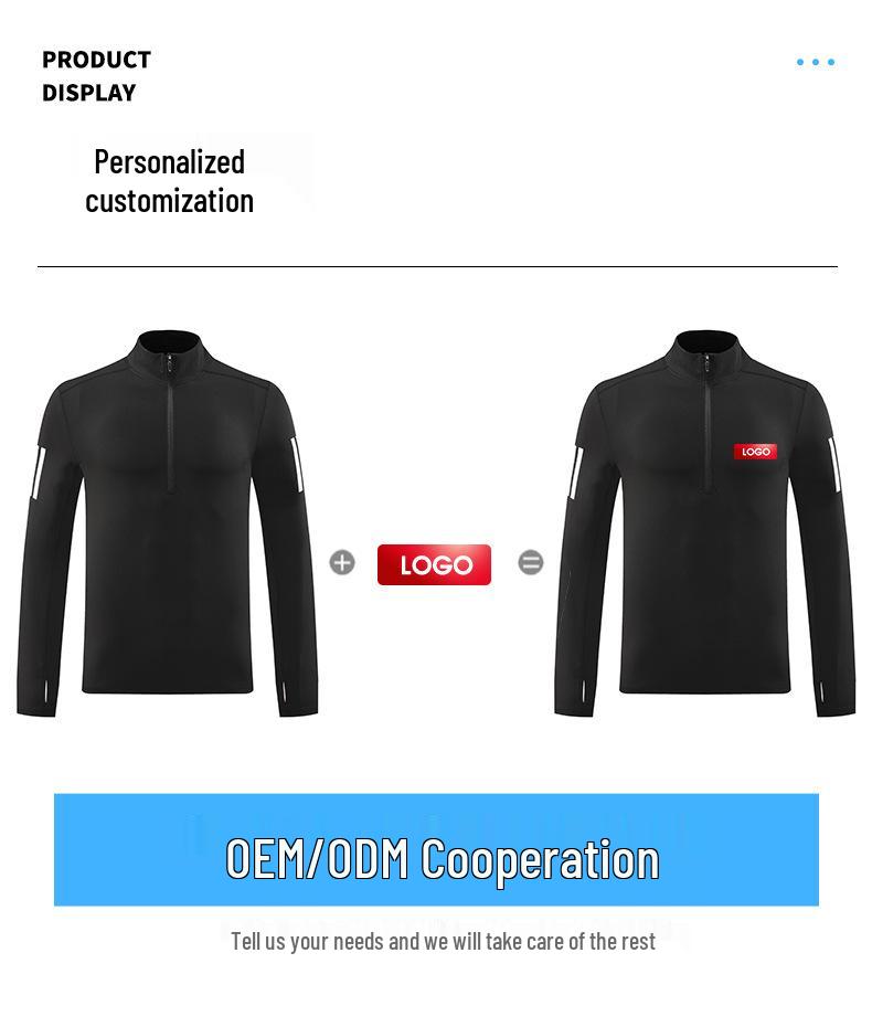 Men's Quick-Dry Long Sleeve Half-Zip Stand Collar Running T-Shirt - Breathable Autumn/Winter Base Layer
