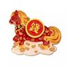 Chinese Style Fridge Magnets Cartoon Horse Year Traditional Refrigerator Magnets 3D Rotating God of Wealth Magnets