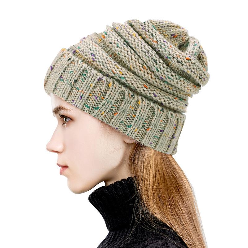 Damen Strickmütze aus Wolle für den Winter, Slouch-Beanie, Mütze, Skateboard