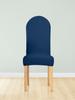 Cover Chair Rounded Backrest Navy Blue Velvet