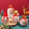 2Pcs Christmas Candy Gift Bag Velvet Santa Drawstring Gift Bags Christmas Decoration Kids New Year Party Gift