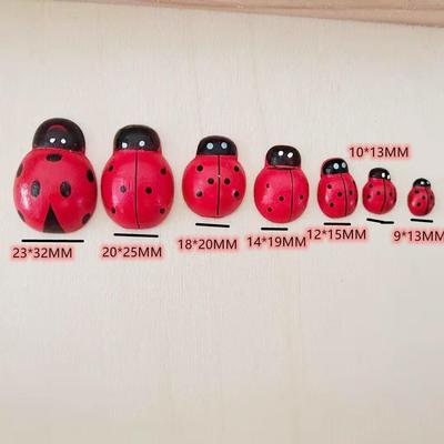 Wooden Micro Landscape Ornaments: Seven-Star Ladybug DIY Crafts