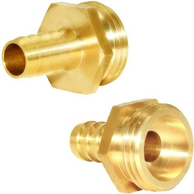 2Pcs Brass 3/8" Hose Barb To 3/4" GHT Male Connector For Water Plumb Irrigation