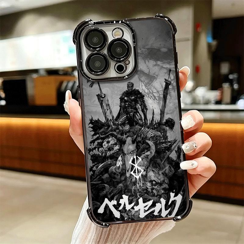 G-Guts B-Berserks Anime Soft Phone Case For iPhone 15 16 17 Air 14 Pro Max 16E Plus 13 12 Mini Plating Anti-Fall Fundas
