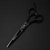 5.5/6.0-inch Black Hairdressing Scissors: Bangs, Serrated, Thinning.
