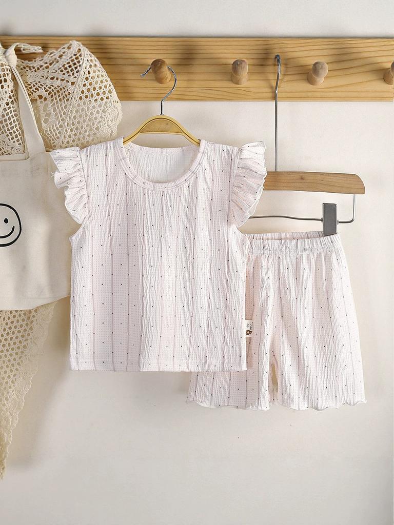 Childrens Summer Girl Pajamas With Short Sleeve Top And Shorts Set For Toddler Girls