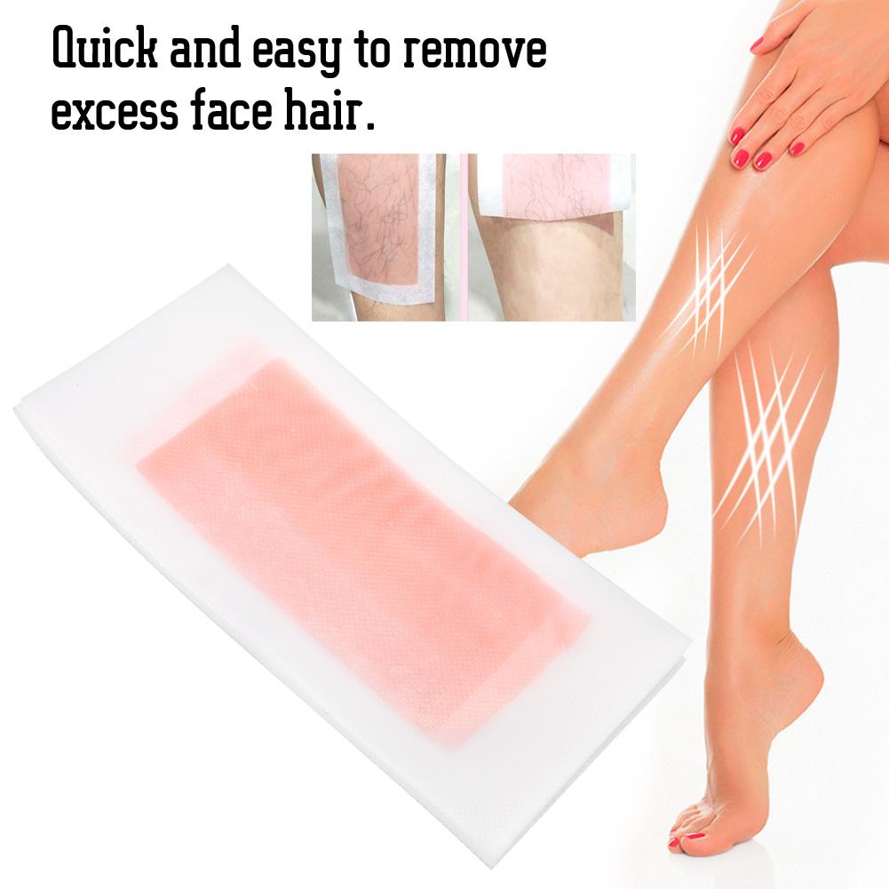 10 Stück Haarentfernung Bein Körper Gesicht Wachspapiere Enthaarungsstreifen(Rosa)