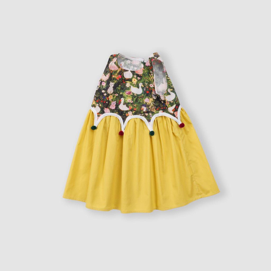 Summer Girls Cartoon Print Sleeveless Vest Dress Holiday Cotton Dress