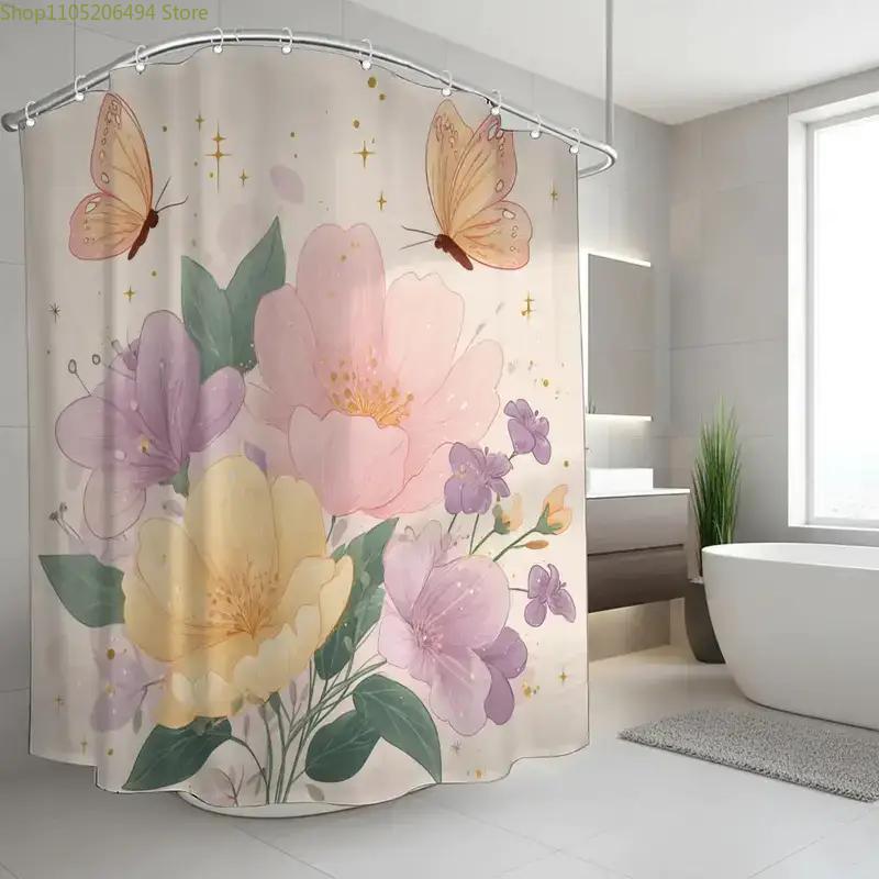 A Bathroom Shower Curtain for Celebrating Wedding Anniversaries And The Spring Festival, Includes 12 Hooks, Measuring 70.87*70