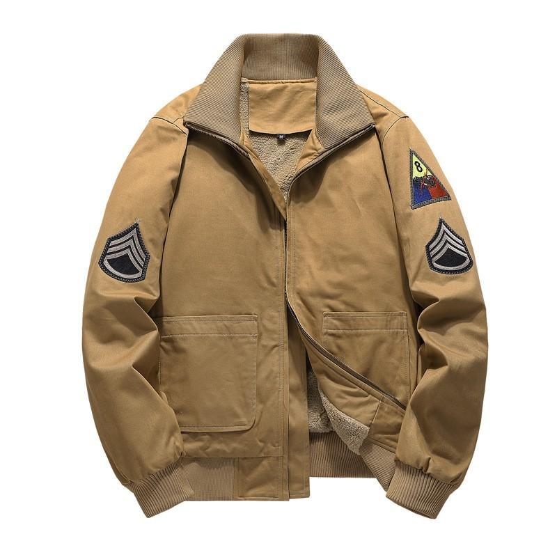 Winter New Pilot Tooling American Retro World War II Tank Suit Jacket Version Plus Velvet Coat Cotton-padded Clothes