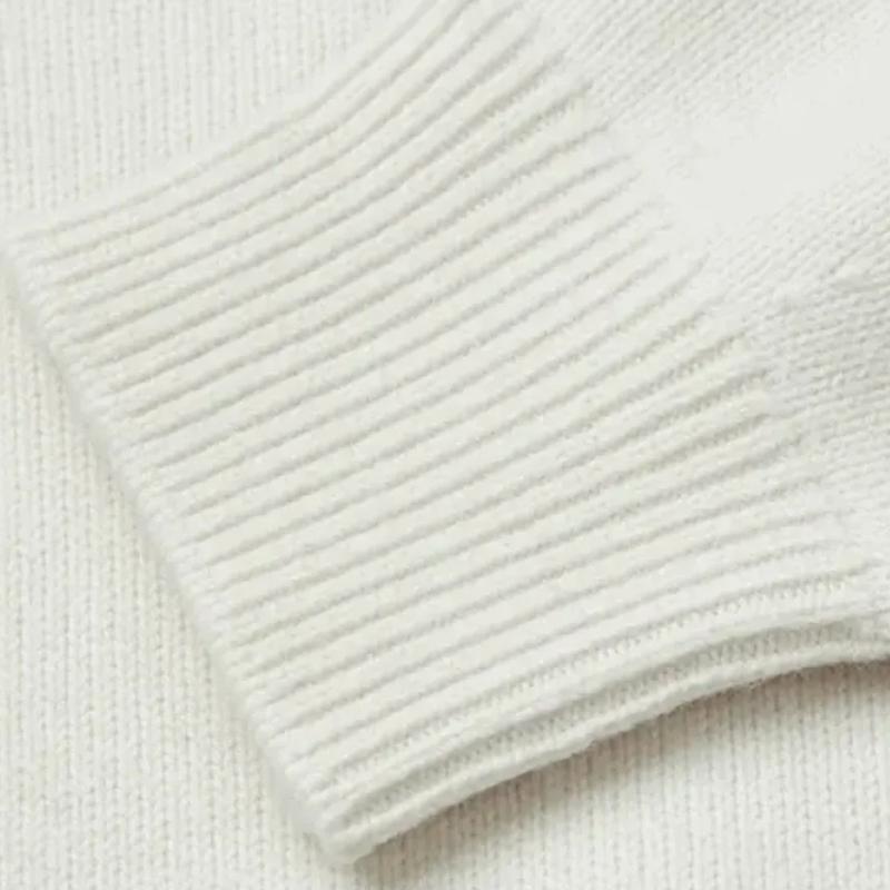 Podzim Zima Móda Nový Volný Svetr Dámský Elegantní Pletený Polovysoký Límec Dlouhý Rukáv Topy Elegantní Prošívání Dojížděcí Styl Teplý Svetr