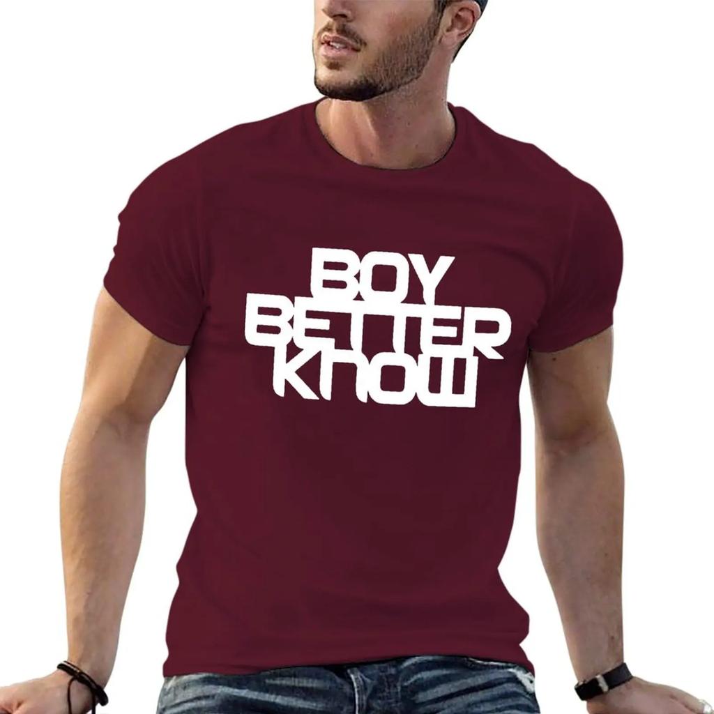 Boy Better Know - Chest Placement (white) T-Shirt Customs Design Your Own Oversized Graphic Tee Blouse T Shirts for Men Pack