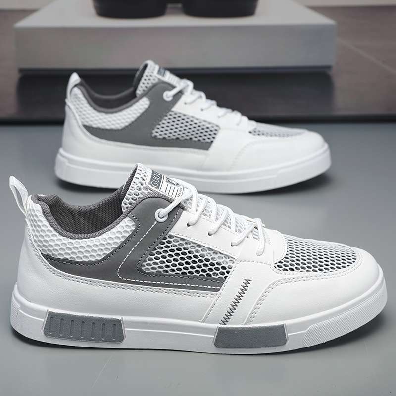 Summer men's shoes thin hollow mesh mesh shoes sports casual little white shoes deodorant board shoes men's lightweight soft-soled trendy shoes