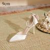 Fashion High Heeled Women's New Pointed Thin Heel Silk Satin Hollow Heel Bow High Heels Women Versatile Commuter Single Shoes for Women