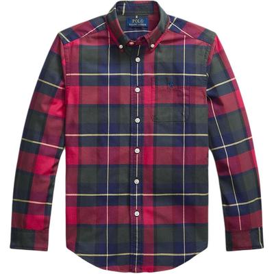 Polo Casual Shirt Plaid Cotton Oxford Button-Down Long Sleeve Kids Kids Shirts 323981017-001