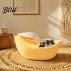 Decorative Pet Furniture for Home Banana Cat Bed Plush Cave Bed with Lid Fleece Lined Cozy Lid Hideaway Warm Semi Enclosed Cats Small Dogs,